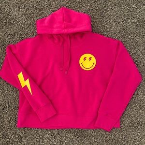 HOT PINK SMILEY HOODIE